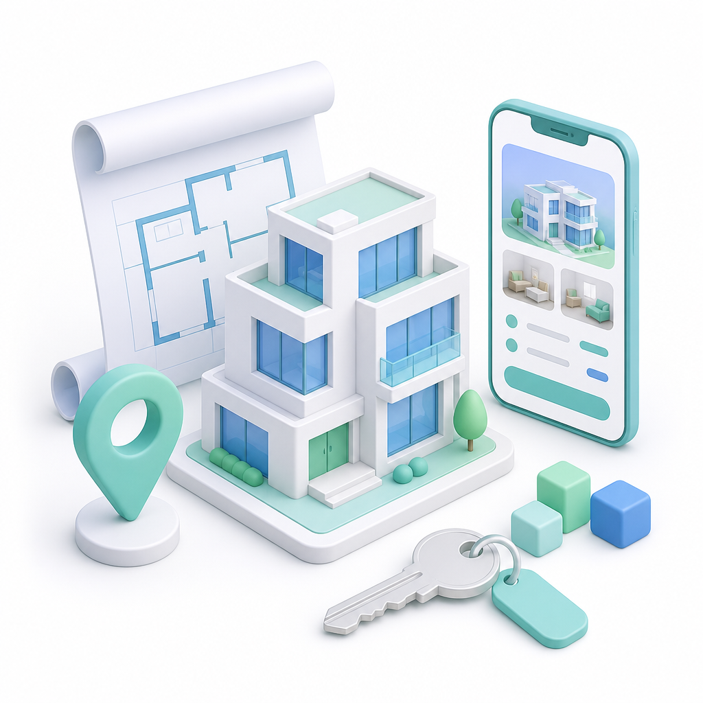Real Estate industry digital illustration