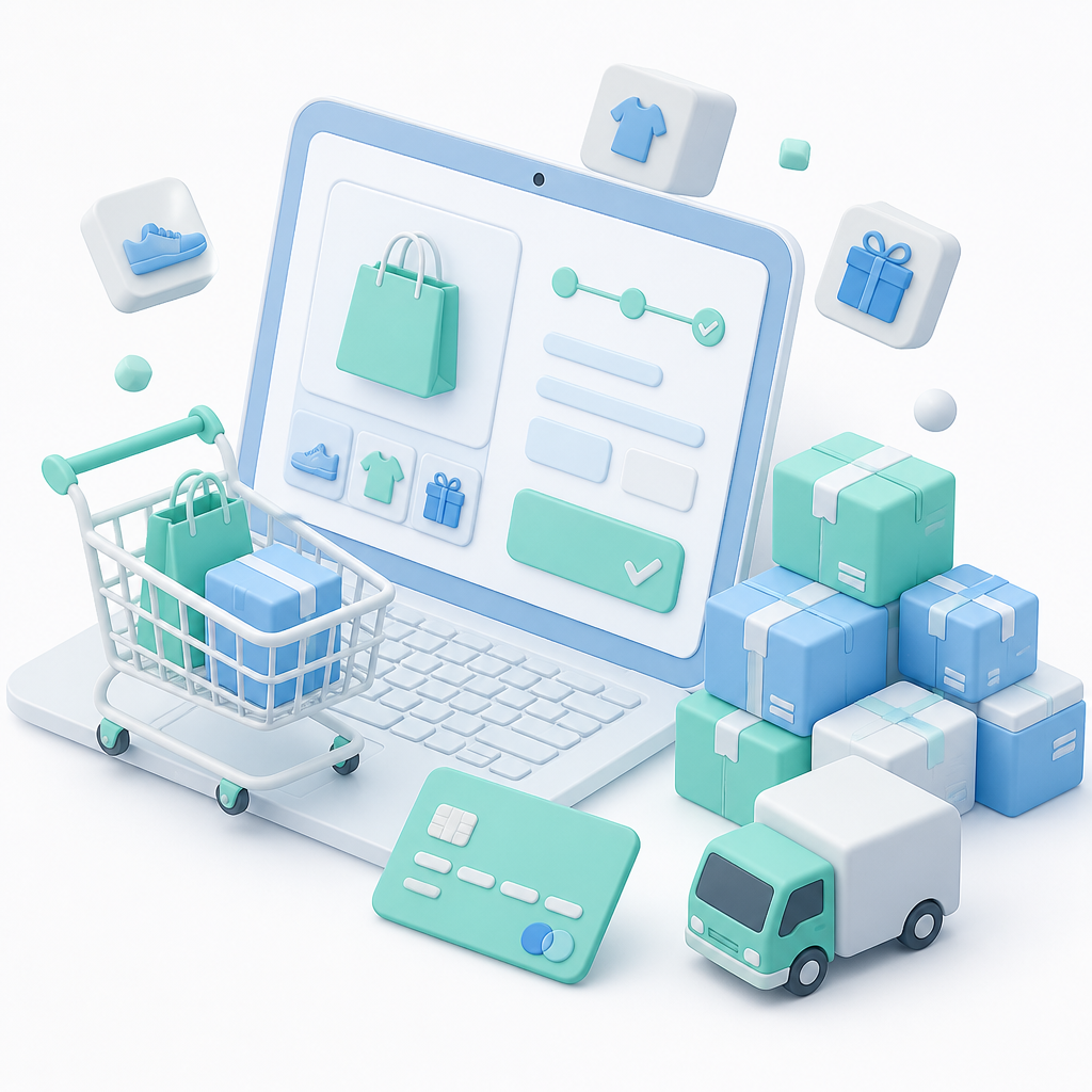 E-Commerce industry digital illustration