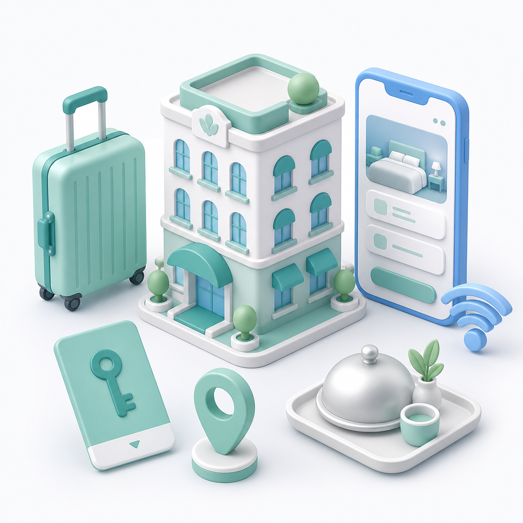 Hospitality industry digital illustration
