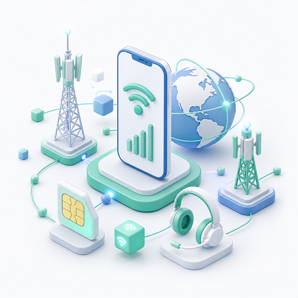 Telecommunications industry digital illustration